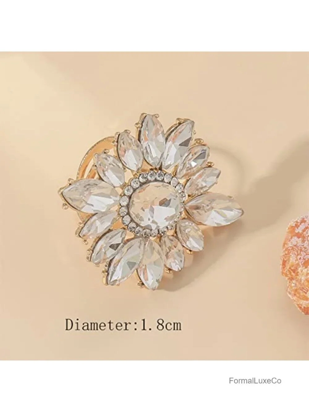 Cubic Zirconia Cluster Statement Ring Adjustable Open Band Wrap Vintage Style